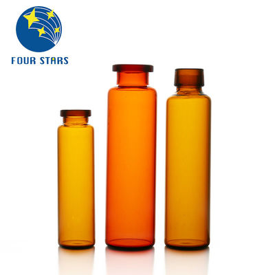 Transparent Small Glass Amber Oral Liquid Bottle Vial 102mm Height