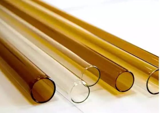 Clear And Amber No Hole Borosilicate Glass Tubing Round Large Diameter