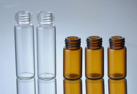 Clear Amber Pharmaceutical 30ml Glass Vials Small Screw Neck Vials With Plastic Cap